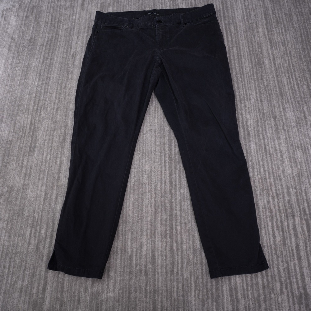 White House Black Market Skimmer Pants Womens 14 Black Excellent Cropped Tapered